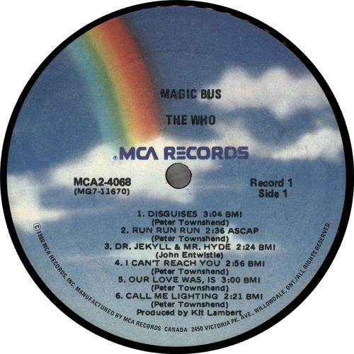 The Who Magic Bus / My Generation（2枚組LP）